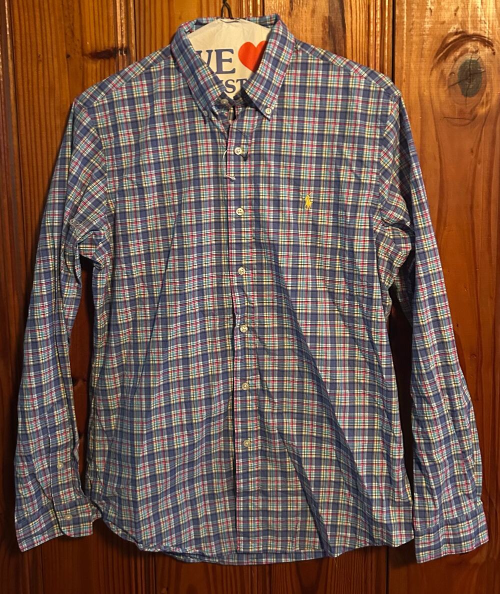 Ralph Lauren Shirt Sz medium Men Multicolor Plaid Button Down Long Sleeve